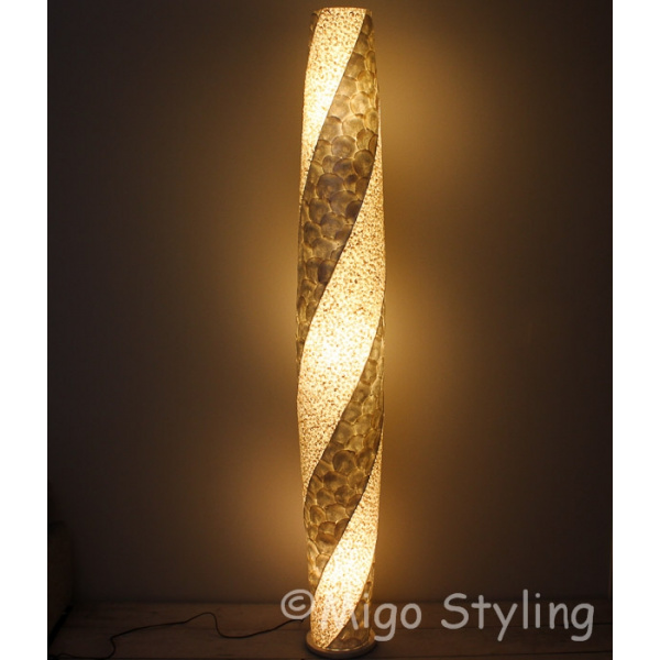Vloerlamp Cone spiraal design zandkleur 170 cm 