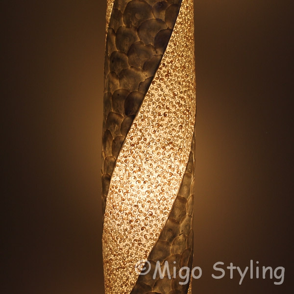 Vloerlamp Cone spiraal design zandkleur 170 cm