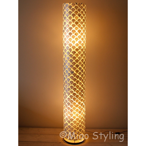 Vloerlamp schelpen rond waaier model