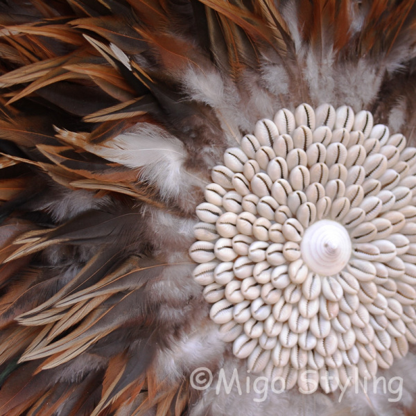 Wanddecoratie met veren Juju Dia 65cm Bruin