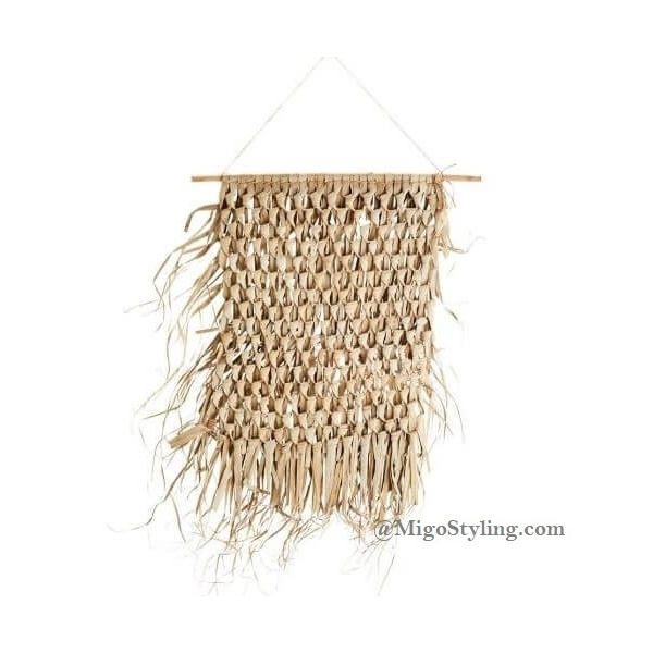 Wanddecoratie palmblad aan stok