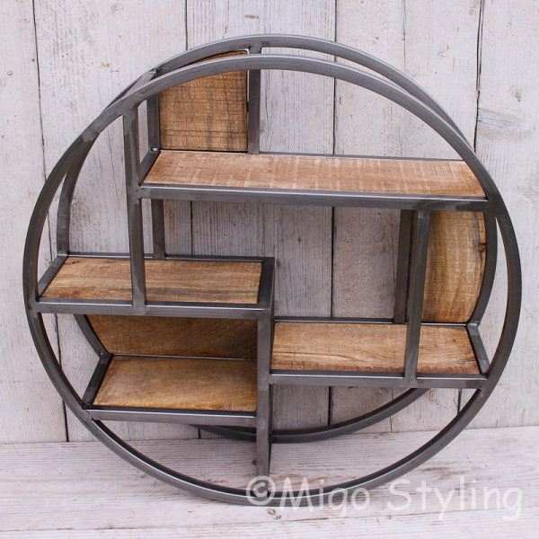 Wandrek Rond industrieel metaal Dia 60 cm