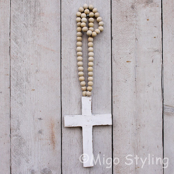 Woonketting Kruis hanger white 
