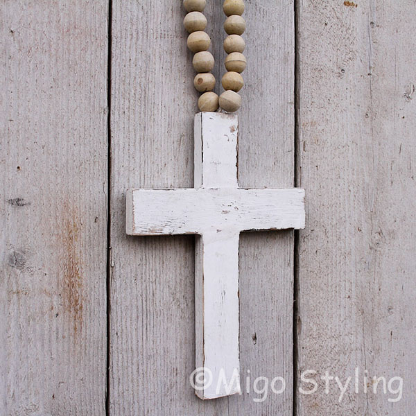 Woonketting Kruis hanger white